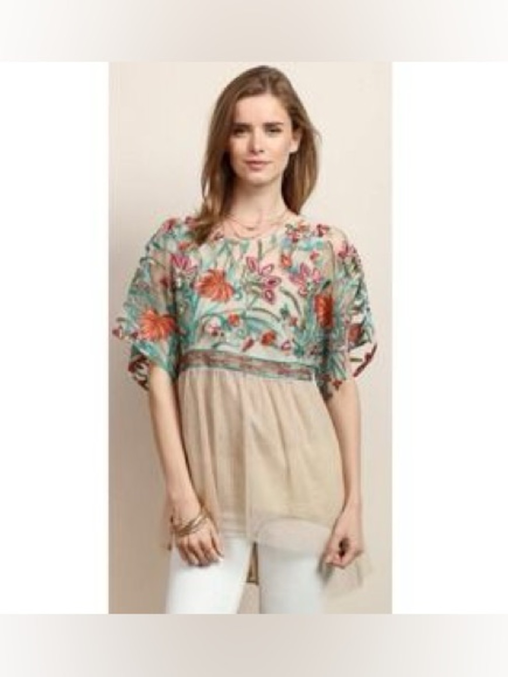 Tassels n lace women’s lace floral tunic top